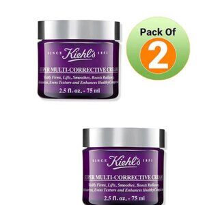 2x Kiehl's Super Multi-Corrective Anti-Aging Face and Neck Cream 2.5 fl oz NIB.
